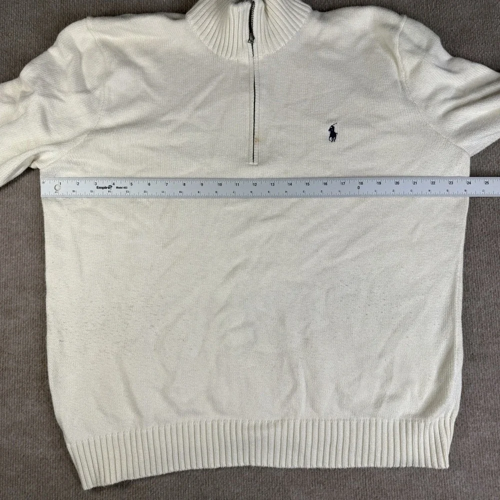 Polo Ralph Lauren Quarter Zip 100% Cotton‎ Mock Neck Pullover Sweater Size XL